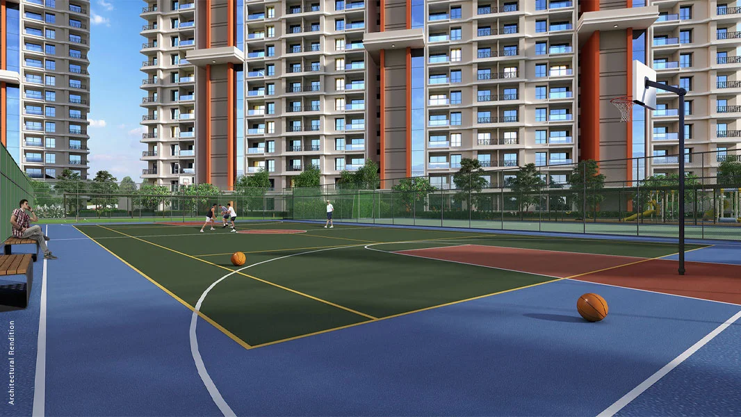 Outdoor playground on vehicle-free podium at Nyati Emerald Baner
