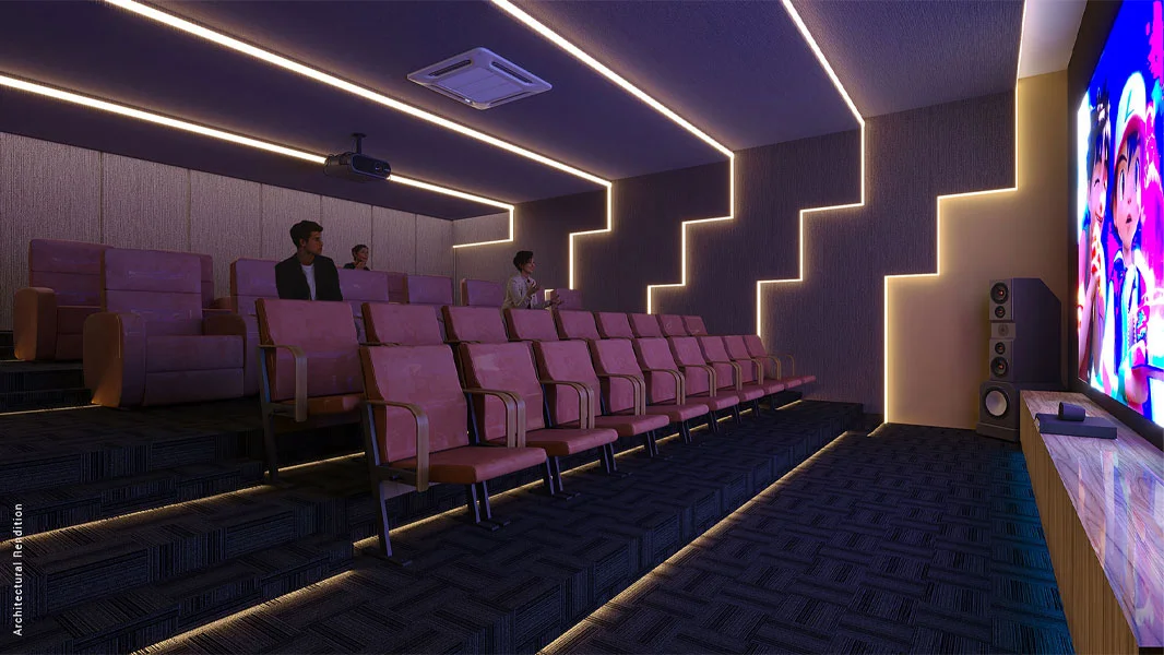 Private theater screening room at Nyati Emerald Baner, Pune